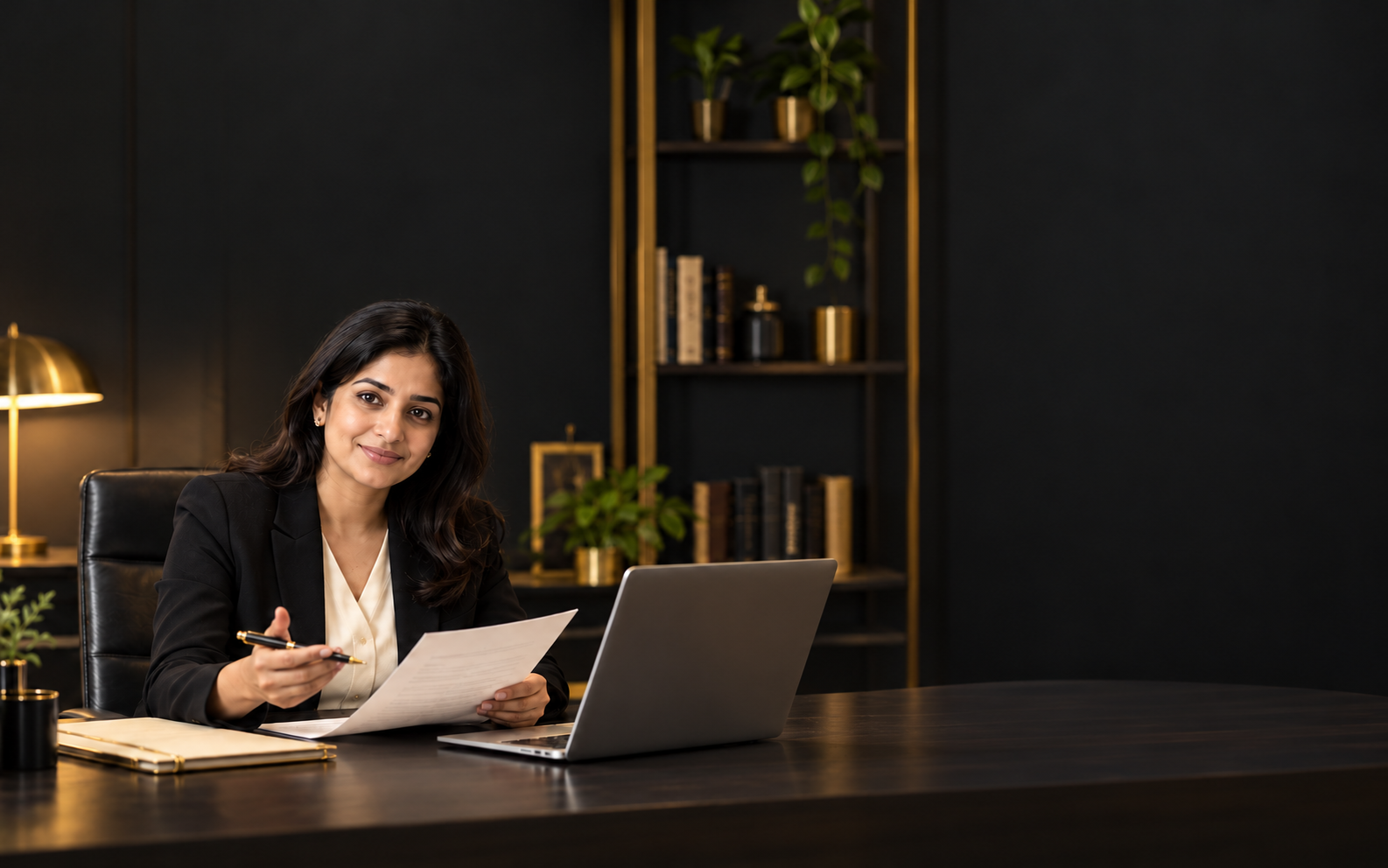 Legal consultant reviewing a document with a client