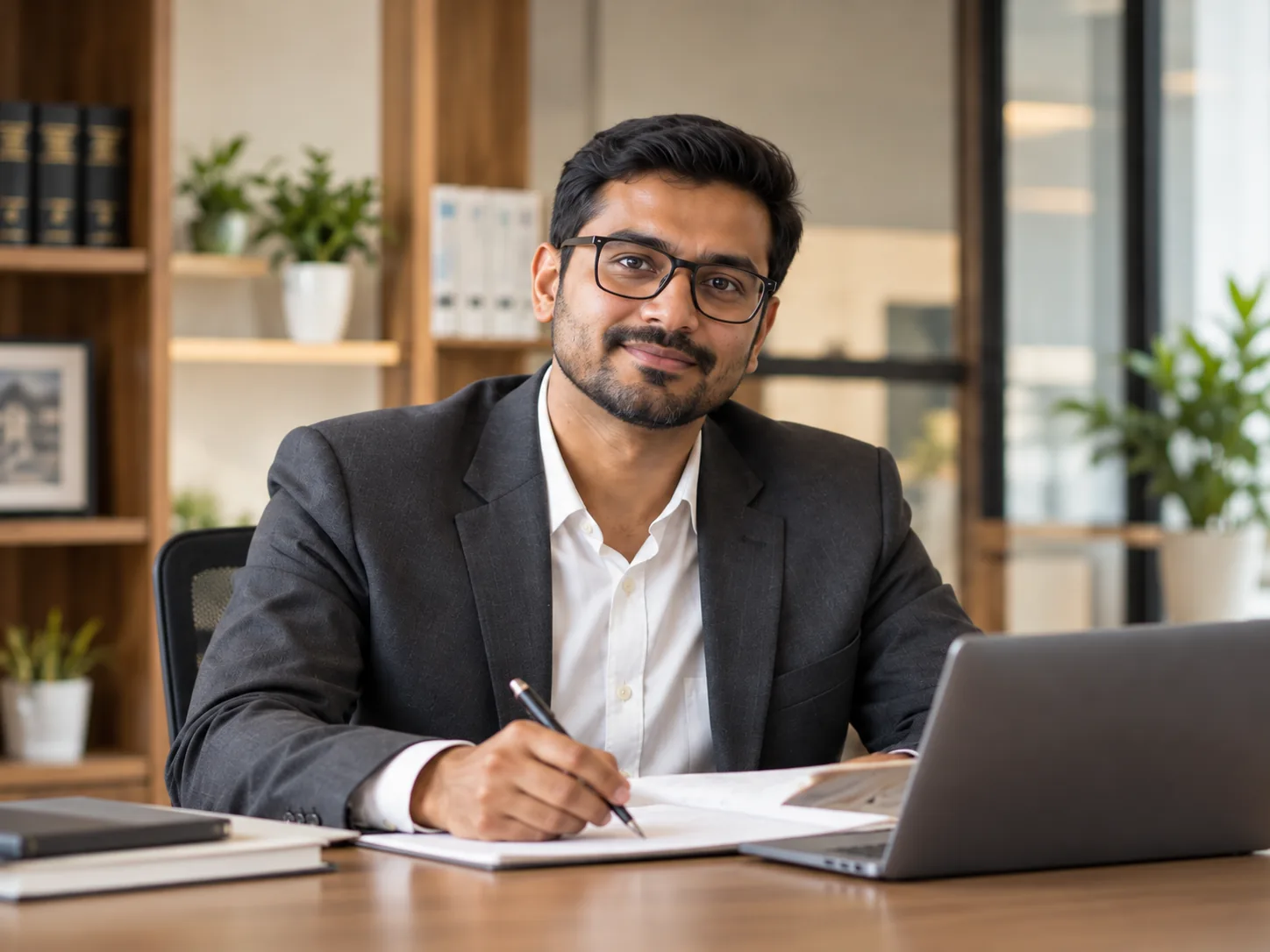 Chartered accountant working at a desk